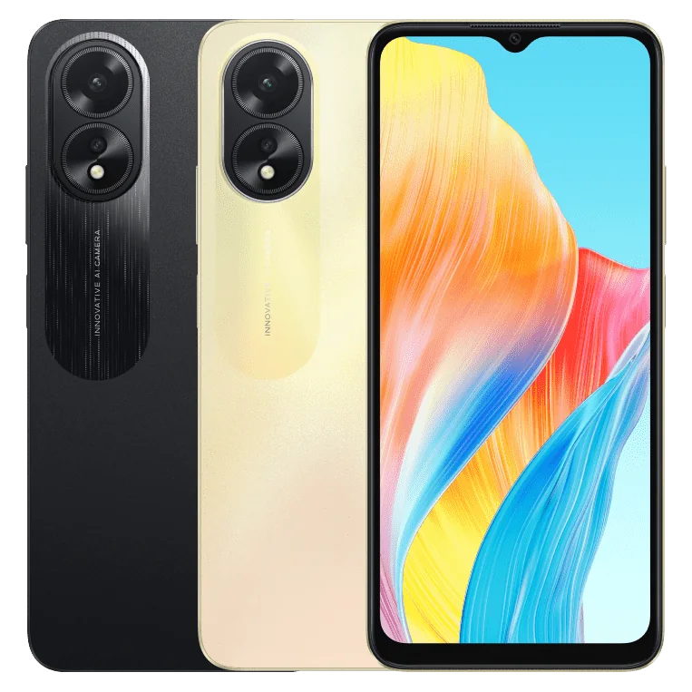 Oppo A38 in Glowing Black / Glowing Gold