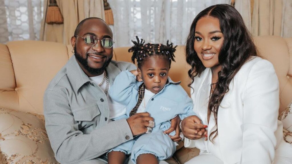 Davido, Chioma, and their child share a warm family moment